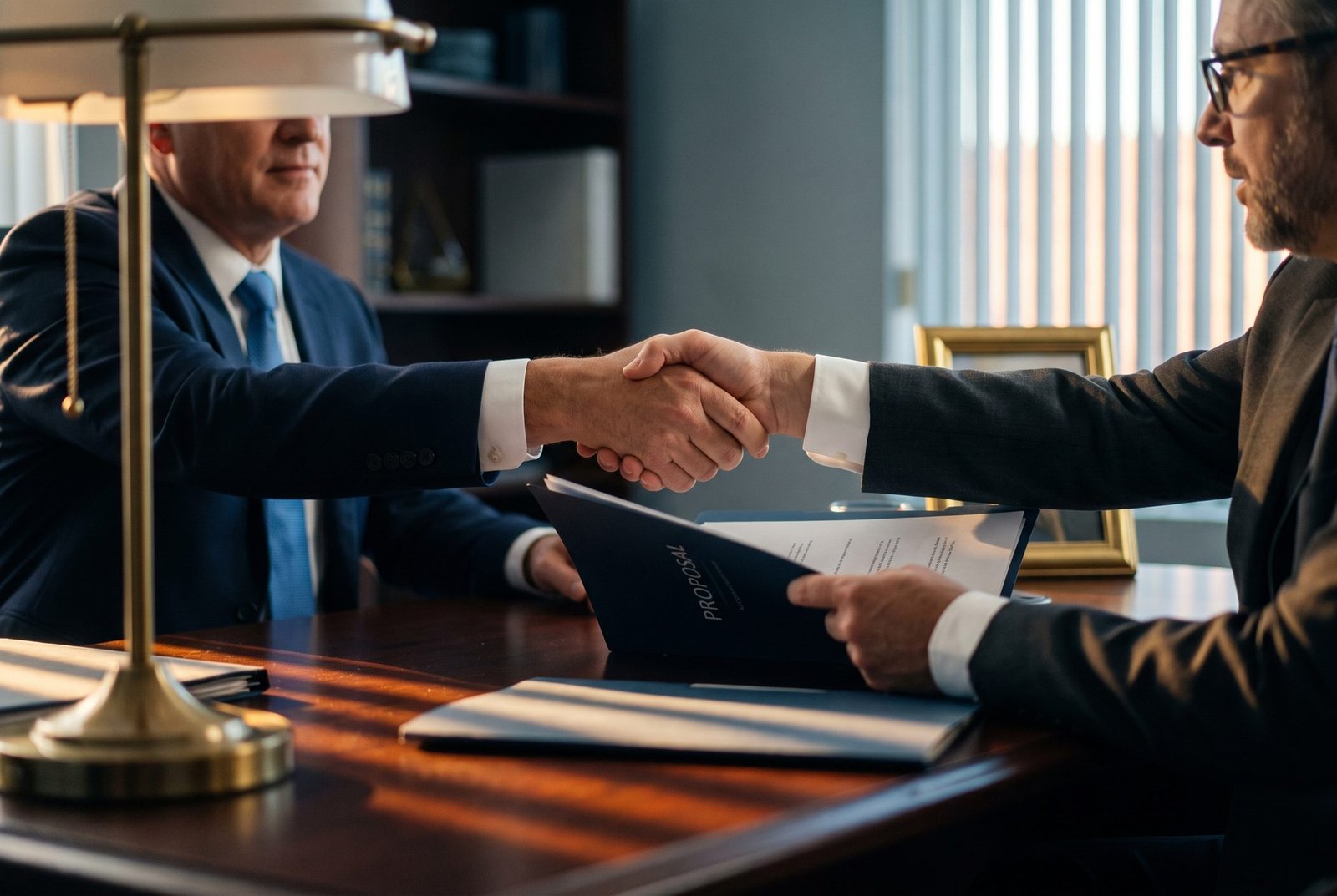 Fechamento de proposta entre advogado e consultor da agência